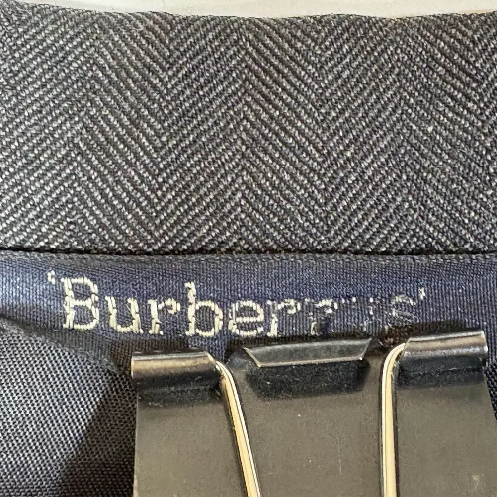 Burberrys Wool Blazer Mens 42S (Estimated) Gray Pinstripe Vintage Burberry